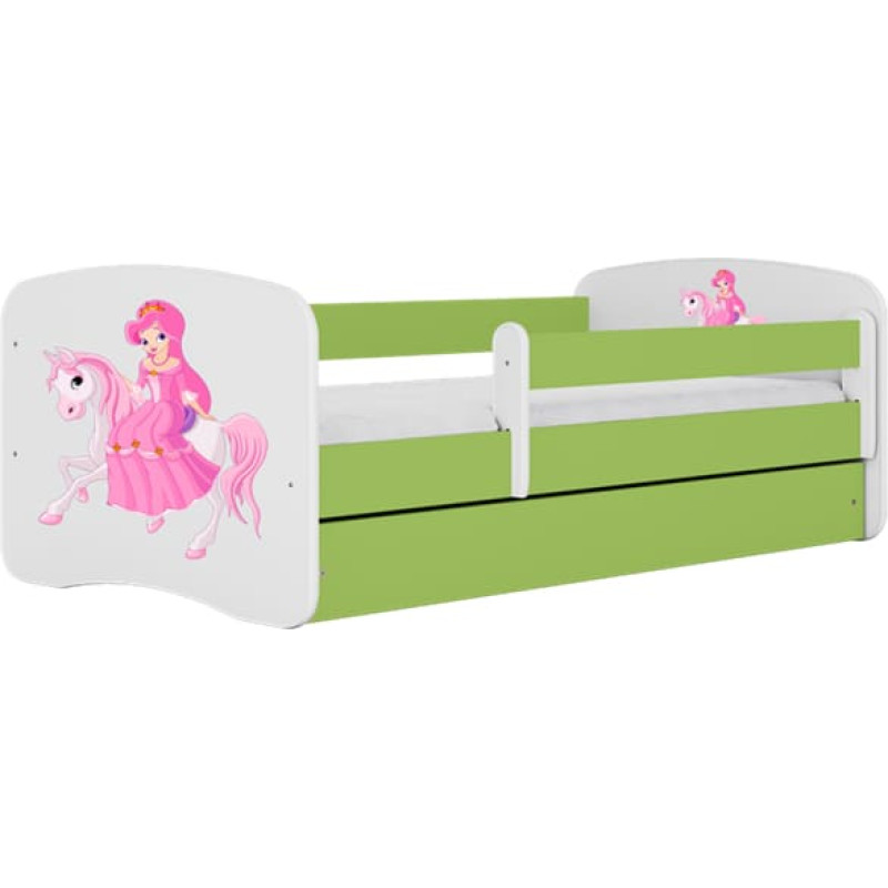 Kocot Kids Bed babydreams green princess on horse without drawer with mattress 140/70