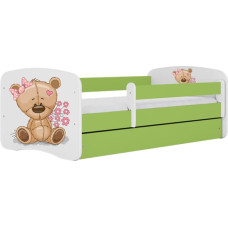 Kocot Kids Bed babydreams green teddybear flowers without drawer with mattress 160/80