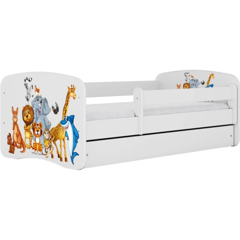 Kocot Kids Bed babydreams white animals without drawer with mattress 140/70