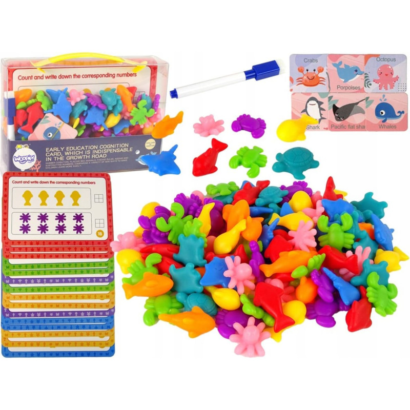 Woopie Zestaw Edukacyjny Nauka Liczenia Sortowanie Kolorów Morska Kraina 111 el.