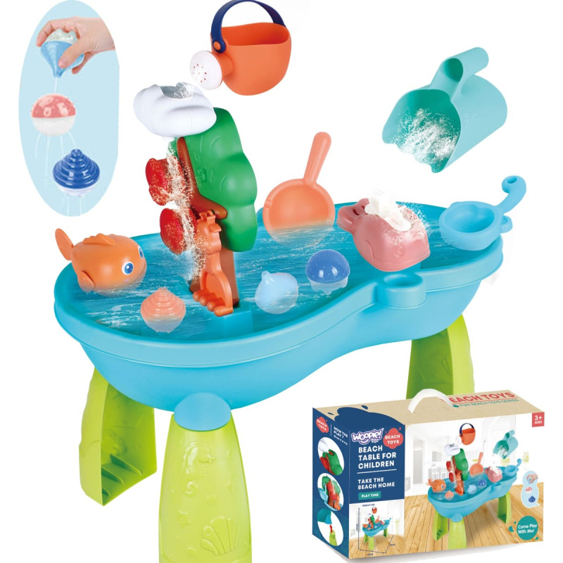 Woopie Stolik Wodny 2w1 Piaskownica Wodospad 10 el.
