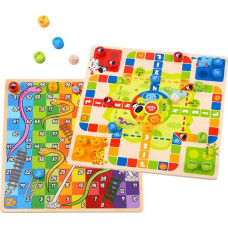 Tooky Toy Gry Planszowe  Logiczne 2w1 Ludo Chińczyk + Uwolnij Zwierzątka