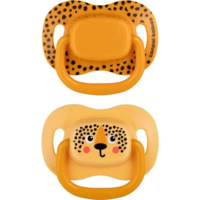 Canpol Babies CANPOL 34/927 Smoczek uspokajający silikon 0-6m symetryczny BabiesBoo 2 szt pomarańczowy