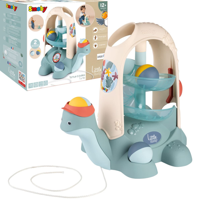 Smoby LITTLE – tempiamas vėžliukas su kamuoliukų čiuožykla, nuo 12 mėn.