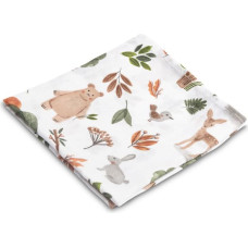 Sensillo MUSLIN SWADDLE BLANKET 70X80 CM FOREST ON WHITE