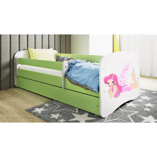 Kocot Kids Bed babydreams green fairy with wings without drawer with mattress 140/70