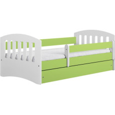 Kocot Kids Bed classic 1 green without drawer with mattress 140/80