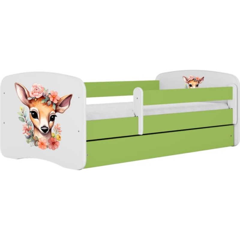 Kocot Kids Bed babydreams green bambi with drawer with mattress 140/70
