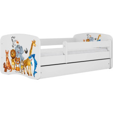 Kocot Kids Bed babydreams white animals with drawer with mattress 140/70