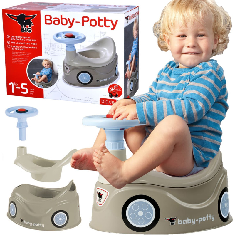 BIG Nocnik Szary New Bobby Car Autko Kierownica