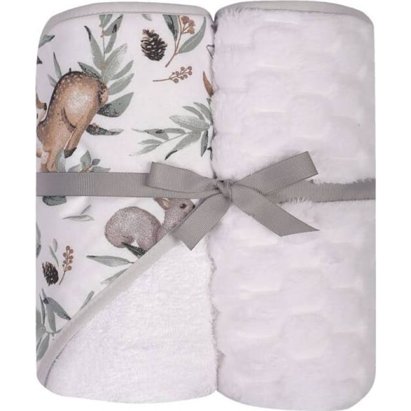 Duet Baby Set - Bathing cover  + blanket - 547 - size 100x100 / 80x90 - WHITE
