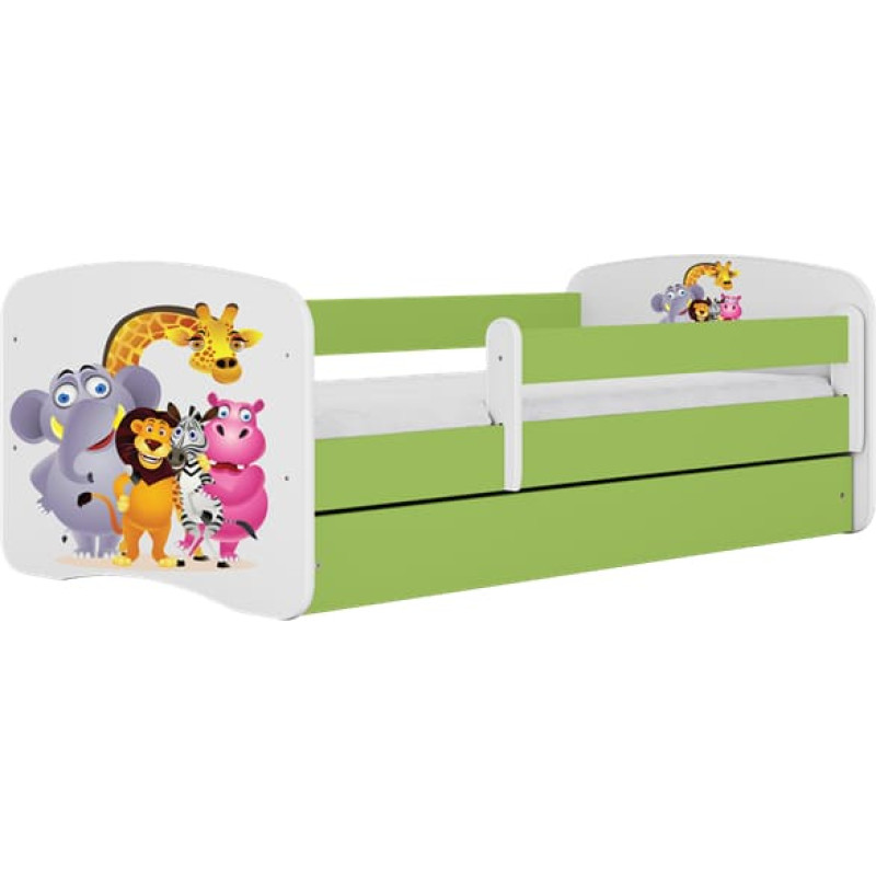 Kocot Kids Bed babydreams green zoo without drawer with mattress 140/70