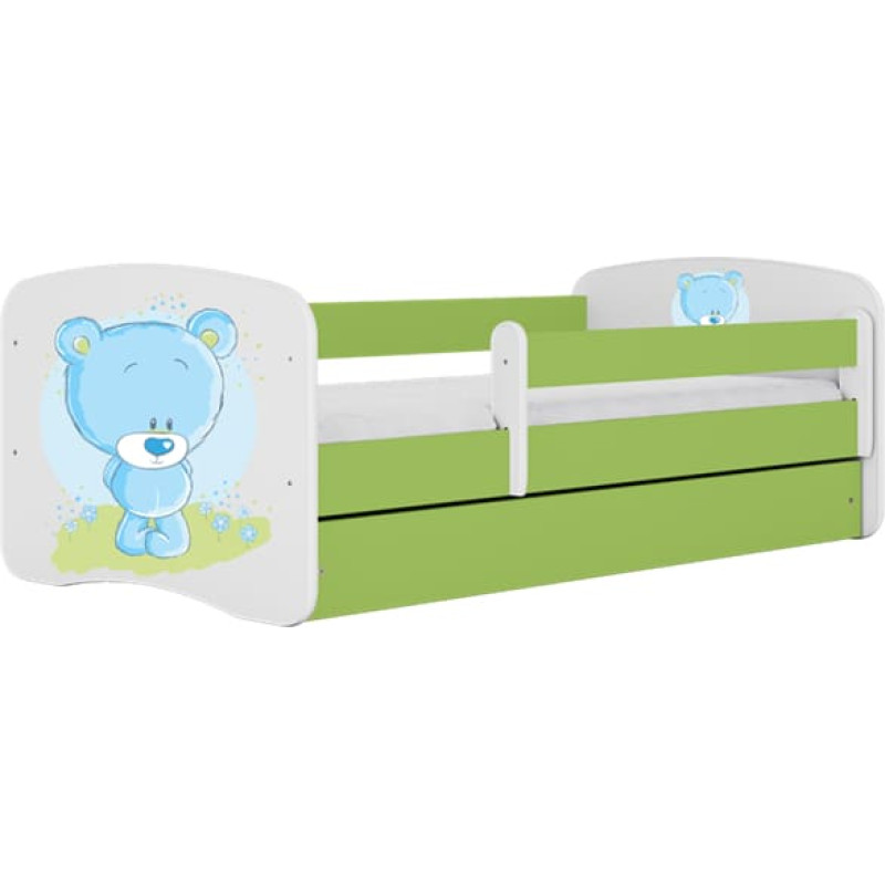 Kocot Kids Bed babydreams green blue teddybear without drawer with mattress 160/80