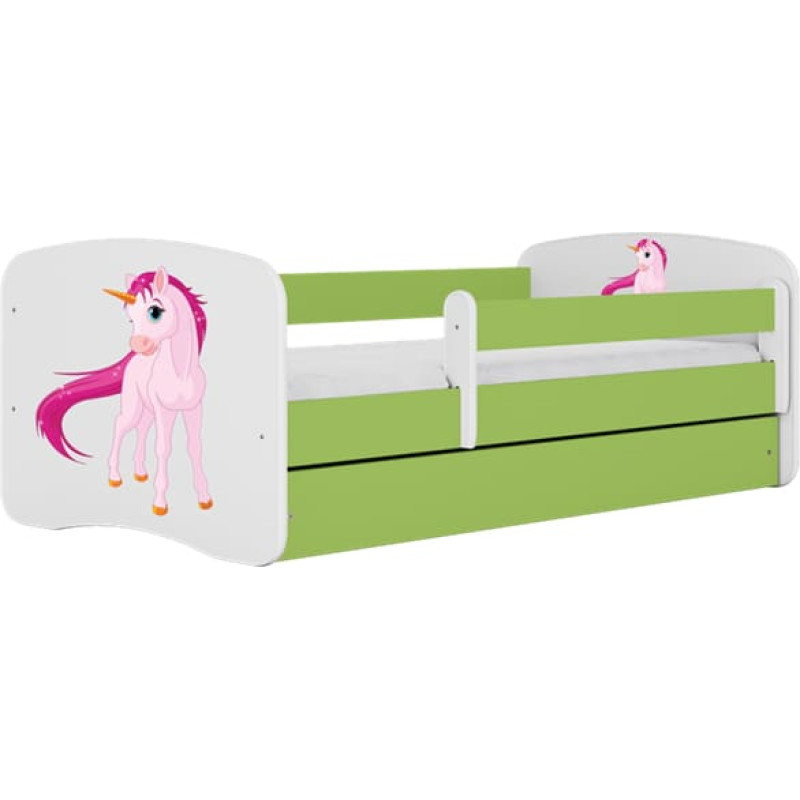 Kocot Kids Bed babydreams green unicorn with drawer with mattress 160/80