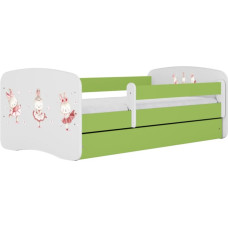 Kocot Kids Bed babydreams green bunnies with butterflies without drawer with mattress 140/70