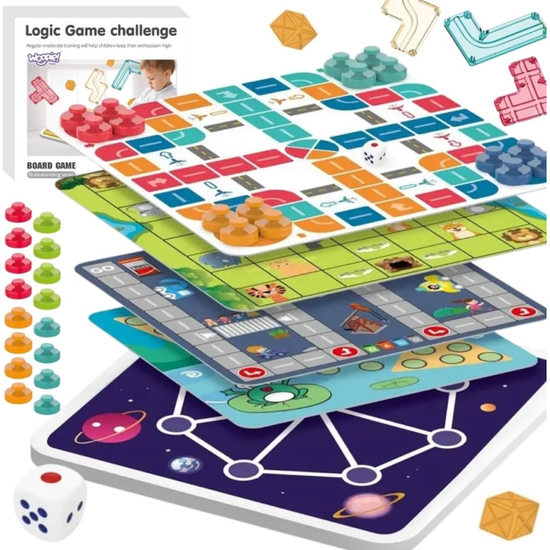 Woopie Zestaw Gier Planszowych Logicznych 10w1
