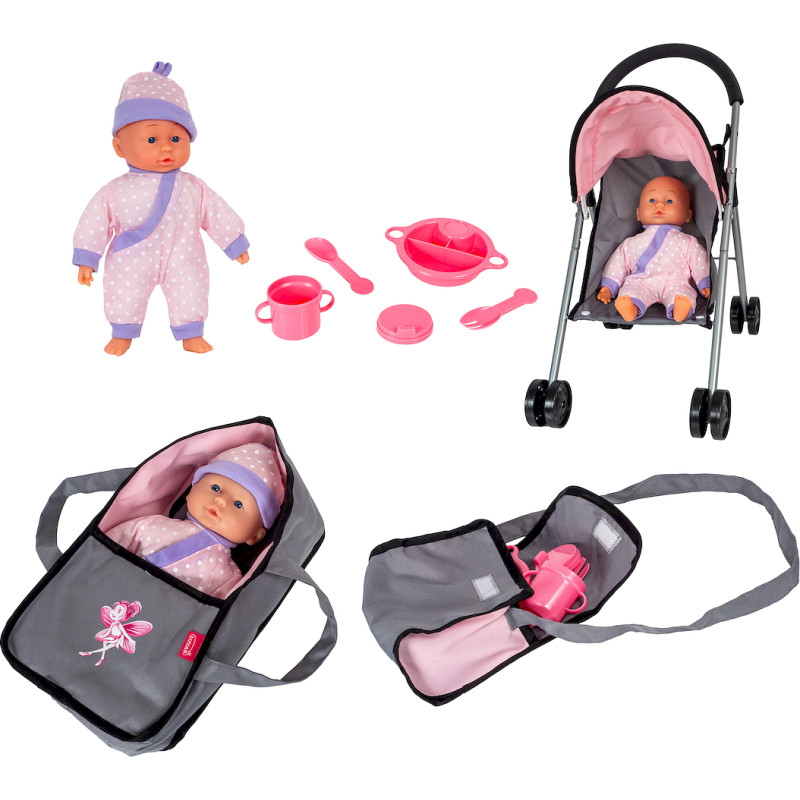 Smily Play BD2118 Wózek spacerowy z lalką