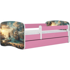 Kocot Kids Bed babydreams pink ship with drawer with mattress 140/70