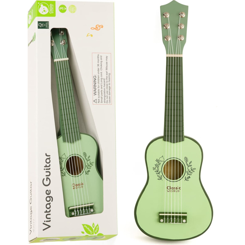 Classic World Drewniana Gitara Vintage dla Dzieci 3+