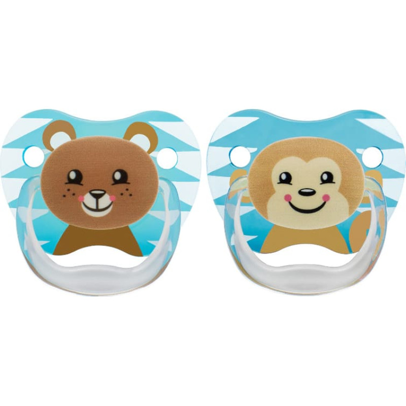 Dr.browns PV22015 Smoczek ortodontyczny PreVent MOTYL 6-12m kolekcja zwierzęta niebieski 2pak