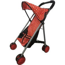 Minikid Stroller for Doll - 9594 - RED in WHITE dots