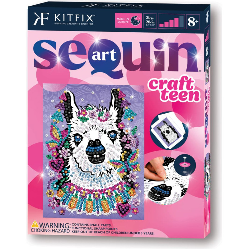 Kitfix DIY „Sequin Art Teen“ rinkinys „Lama“