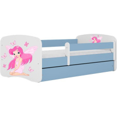 Kocot Kids Bed babydreams blue fairy with butterflies with drawer with mattress 180/80