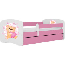 Kocot Kids Bed babydreams pink teddybear butterflies with drawer with mattress 140/70