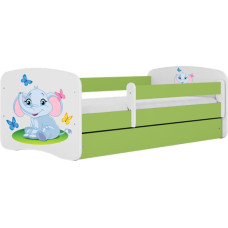 Kocot Kids Bed babydreams green baby elephant without drawer with mattress 160/80