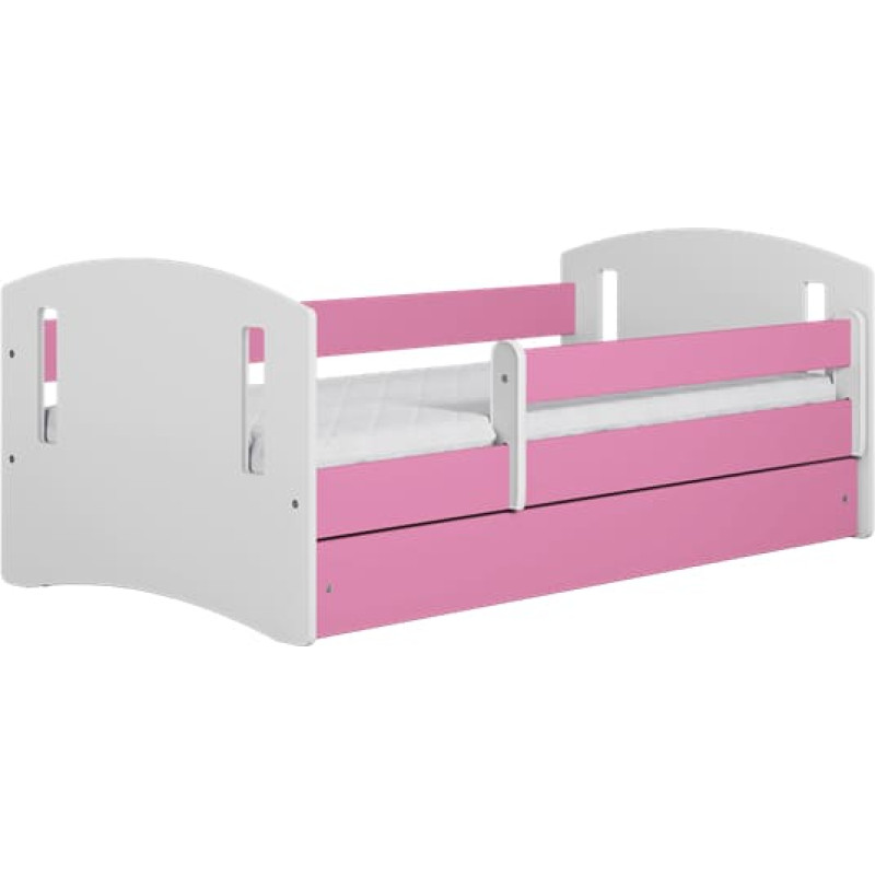 Kocot Kids Bed classic 2 pink with drawer with mattress 180/80