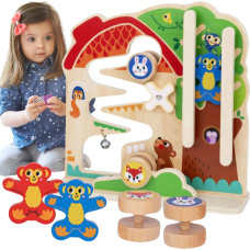 Tooky Toy Drewniana Tablica Manipulacyjna Montessori Labirynt