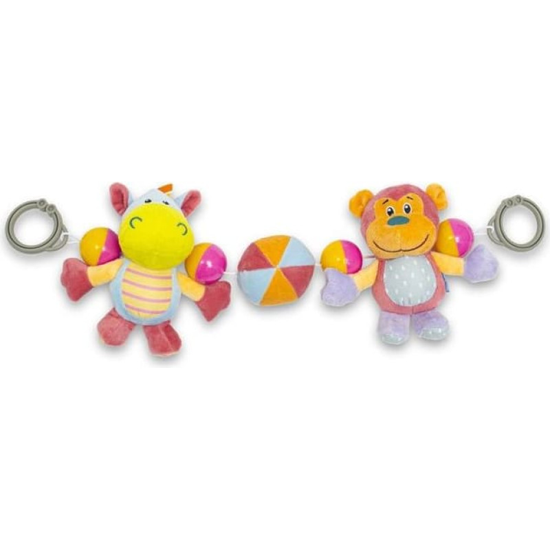 Baby Mix 53577 HIPPO AND MONKEY STROLLER TOY
