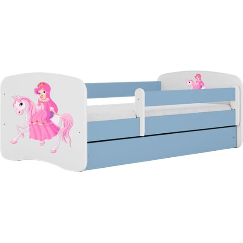 Kocot Kids Bed babydreams blue princess on horse without drawer with mattress 140/70