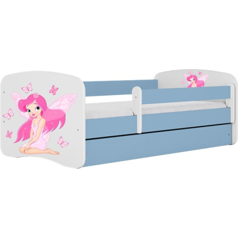 Kocot Kids Bed babydreams blue fairy with butterflies without drawer with mattress 140/70
