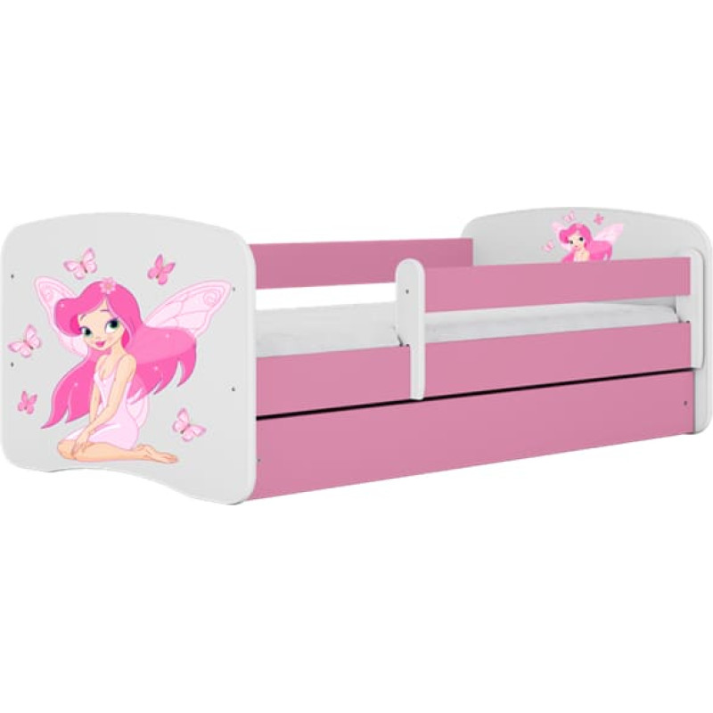 Kocot Kids Bed babydreams pink fairy with butterflies with drawer with mattress 160/80
