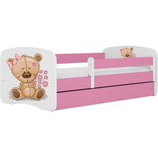 Kocot Kids Bed babydreams pink teddybear flowers with drawer with mattress 180/80