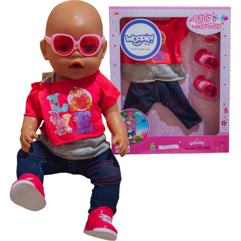 Woopie Modne Ubranko dla Lalki LOVE Okulary Buciki 43-46 cm