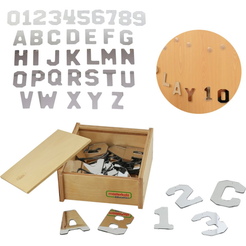 Masterkidz Dwustronne Akrylowe Lustra Litery Liczby Alfabet Montessori