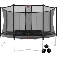 Berg Trampolina Favorit Gray 430 cm + Siatka Bezpieczeństwa Comfort + Gra Zręcznościowo Logiczna LEVELS