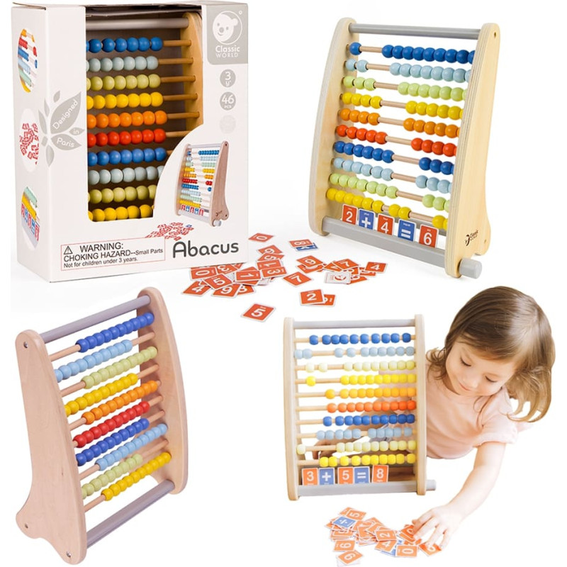 Classic World Drewniane Liczydło + Działania Matematyczne 46 el.