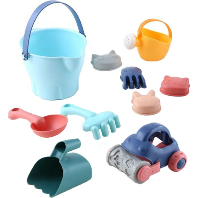 Woopie Zestaw do Piasku w Wiaderku z Samochodzikiem 10 el.