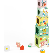 Classic World Układanka Kostki Box Leśna Piramidka 10 el. FSC