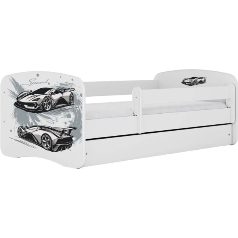 Kocot Kids Bed babydreams white sports car without drawer with mattress 160/80