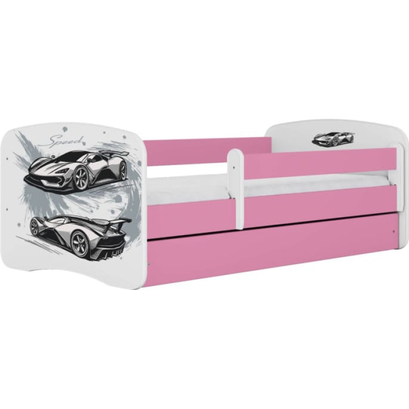 Kocot Kids Bed babydreams pink sports car without drawer with mattress 140/70