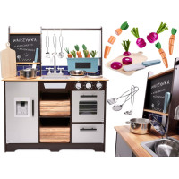 Medinė vaikų virtuvė iš MDF su priedais LOFT XXL, 96 cm