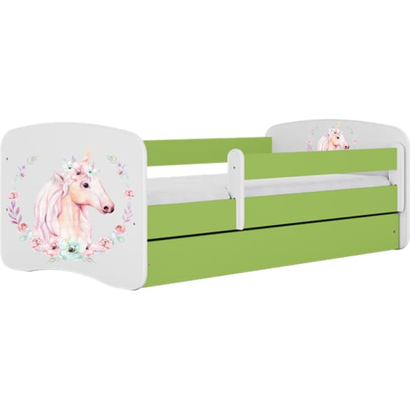 Kocot Kids Bed babydreams green horse without drawer with mattress 140/70