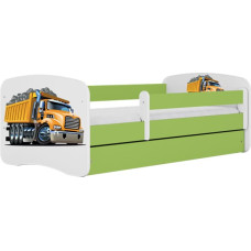 Kocot Kids Bed babydreams green truck without drawer with mattress 140/70