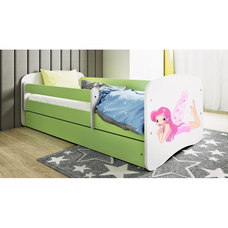 Kocot Kids Bed babydreams green fairy with wings without drawer with mattress 160/80