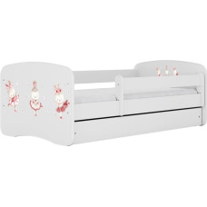 Kocot Kids Bed babydreams white bunnies with butterflies with drawer with mattress 160/80