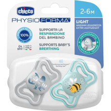 Chicco 00071037210000 Smoczek PHYSIO LIGHT 2-6M sil 2 szt niebieski